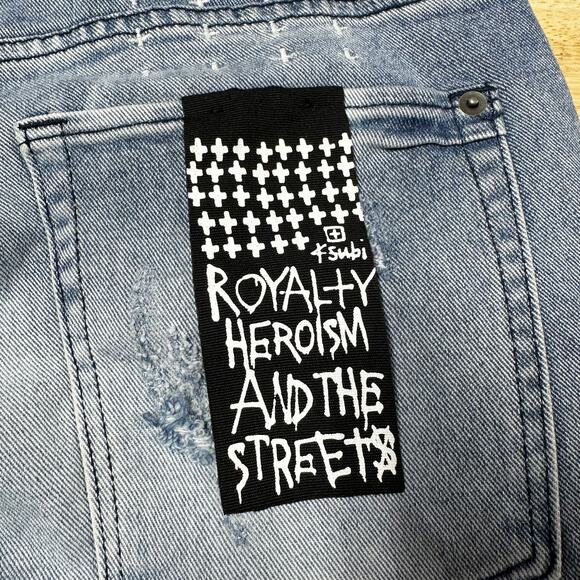 Ksubi NWT Van Winkle Skinny Jeans In Trashed Dreams Blue Size 32x32 Distressed - Picture 5 of 12